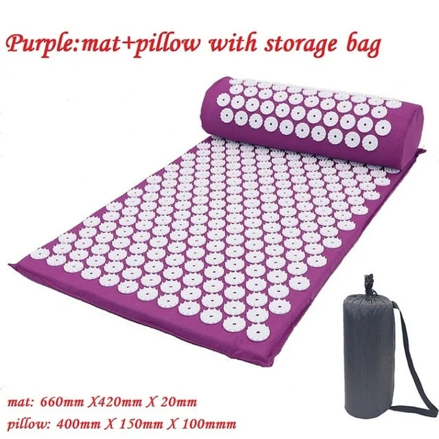 Acupressure Massager Mat Relaxation Relief Stress Tension Body Yoga Mat Spike Relieve Stress Pain Cushion Set