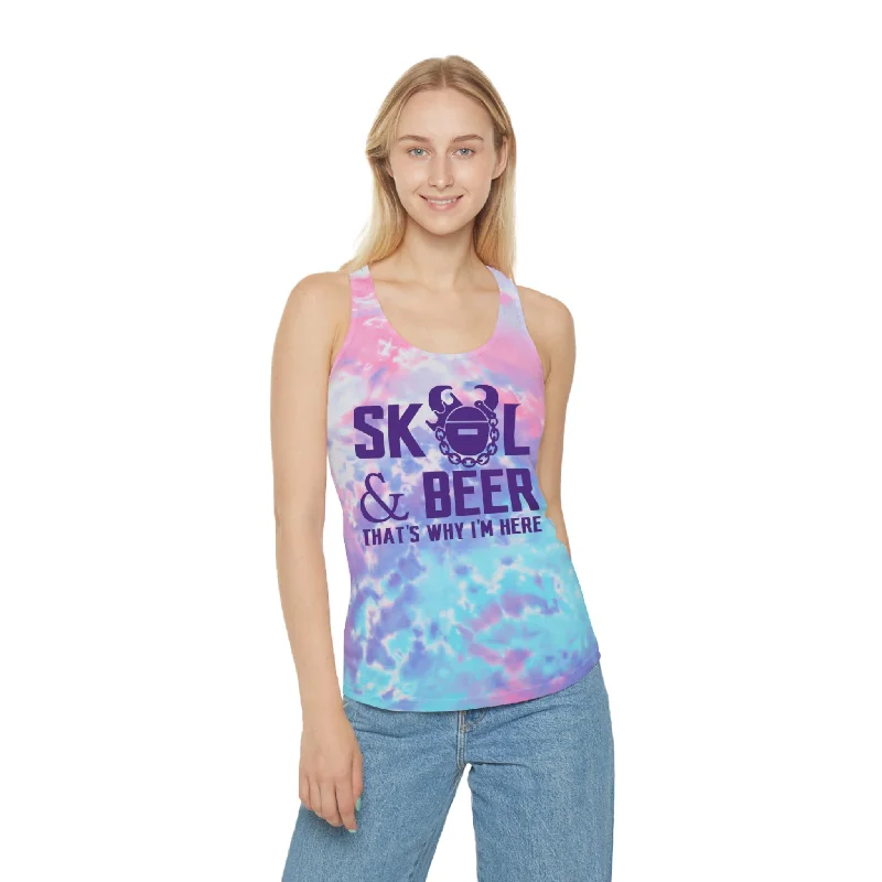 Ladies Tie-Dye Racerback Tank - & BEER