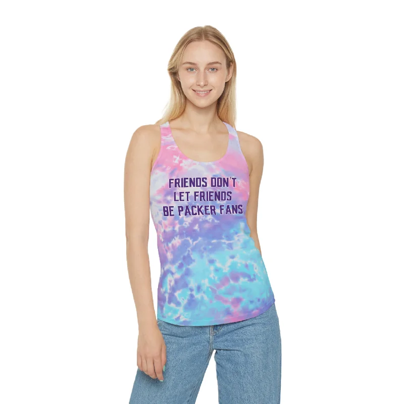 Ladies Tie-Dye Racerback Tank - Friends Don't Let Friends