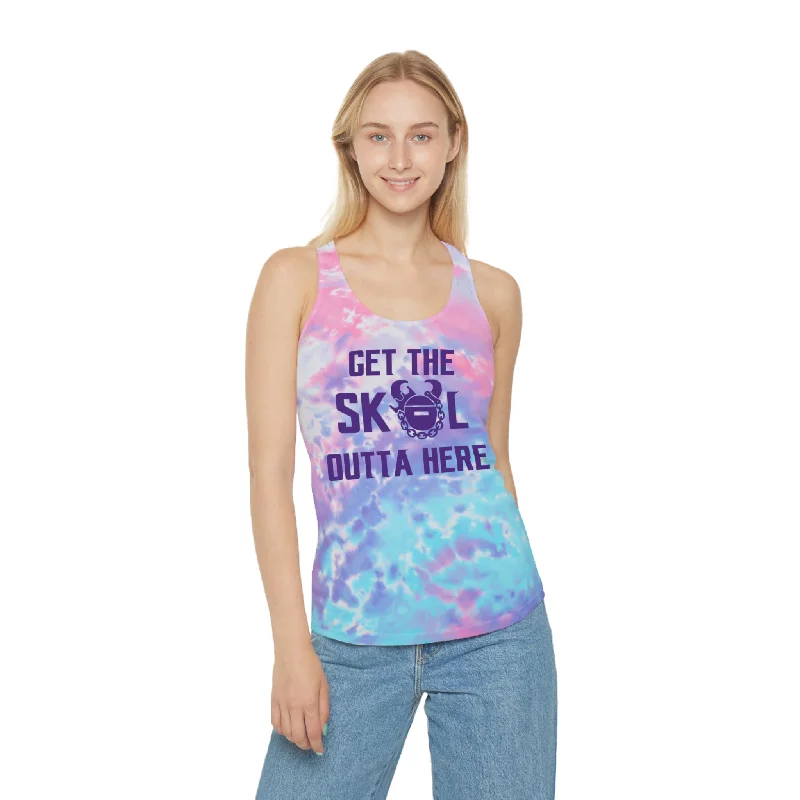 Ladies Tie-Dye Racerback Tank - Get OUTTA Here