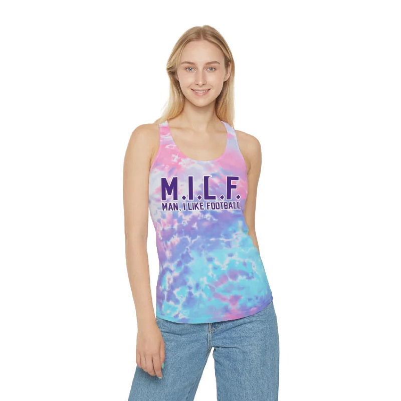 Ladies Tie-Dye Racerback Tank - M.I.L.F.