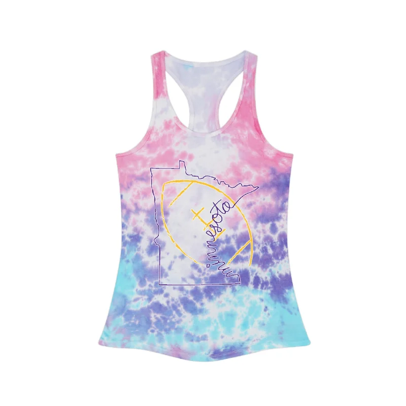 Ladies Tie-Dye Racerback Tank - MN State Football