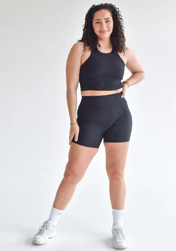 Ribbed Shorts - Charcoal