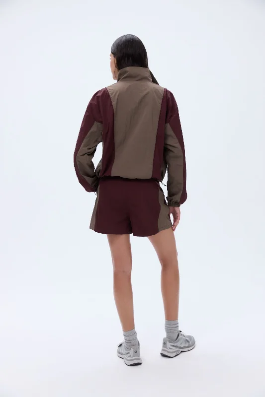 Track Short - Burgundy/Cocoa Brown