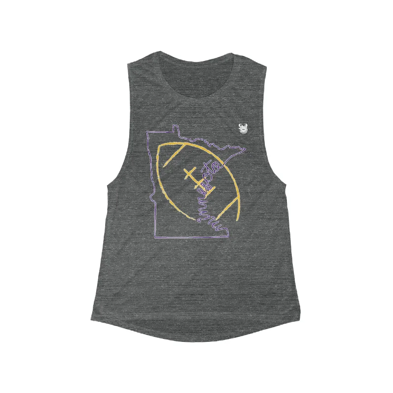 Women's Flowy Scoop Muscle Tank - MN State Football