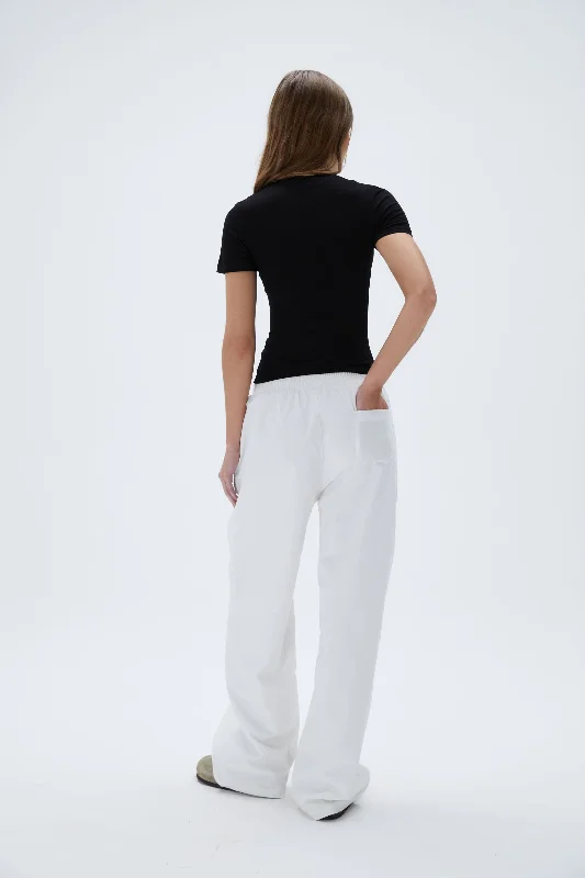 Cotton Pull on Pants - White