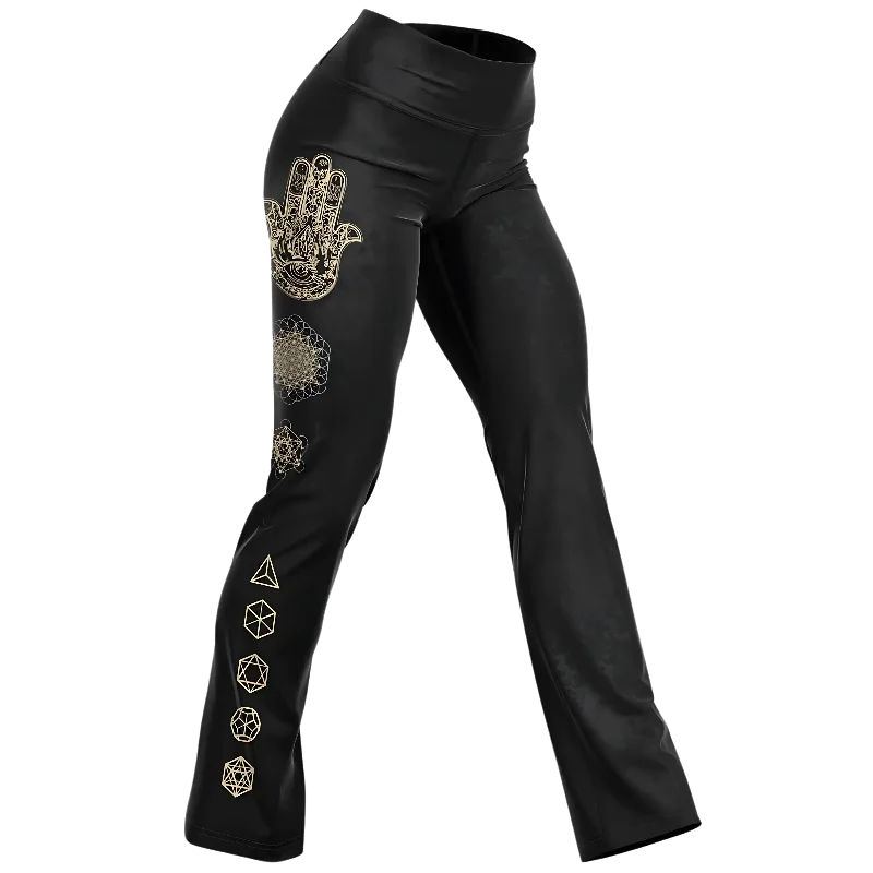 HAMSA HAND CHAKRA FLARE LEGGINGS