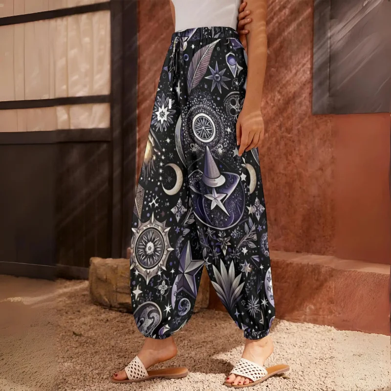 MYSTICAL BUDDHA YOGA PANTS WITH CELESTIAL TAROT DESIGN