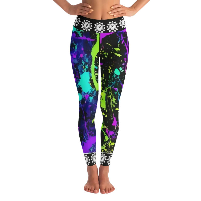 NEON PAINT SPLASH YOGA LEGGINGS