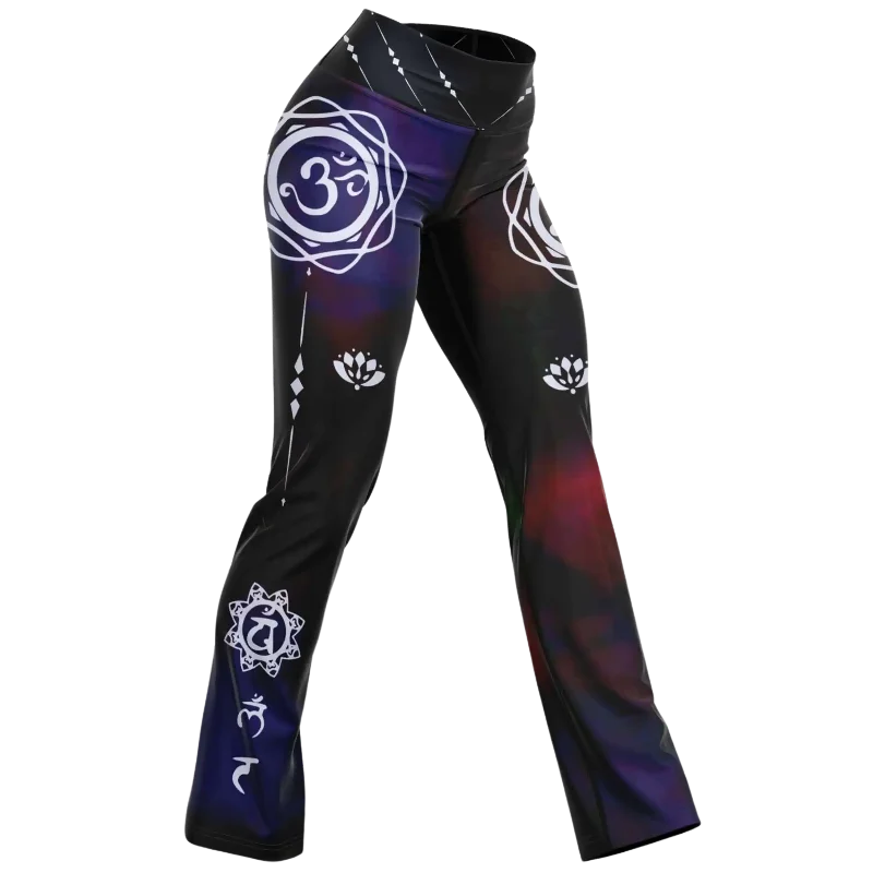 OM CHAKRA TIE-DYE FLARE LEGGINGS