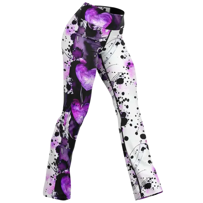 PURPLE HEART YOGA FLARE LEGGINGS