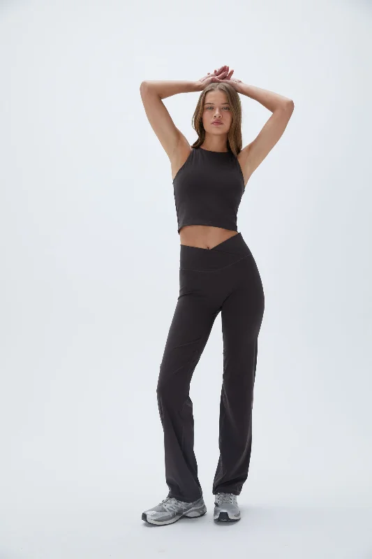 Ultimate Wrap Over Yoga Pant - Coffee Bean