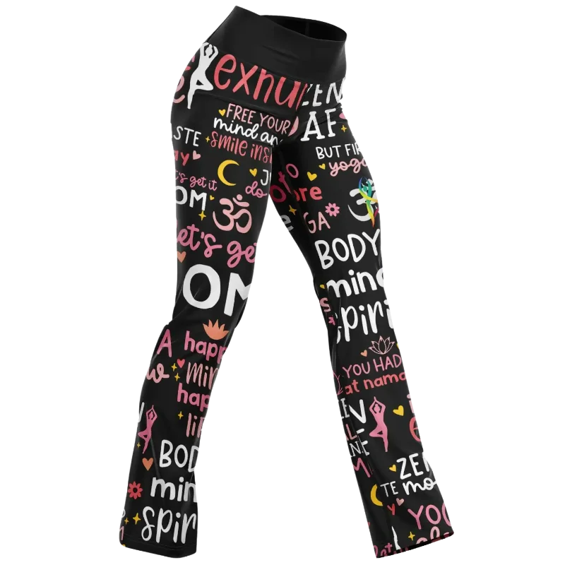 YOGA QUOTES FLARE LEGGINGS