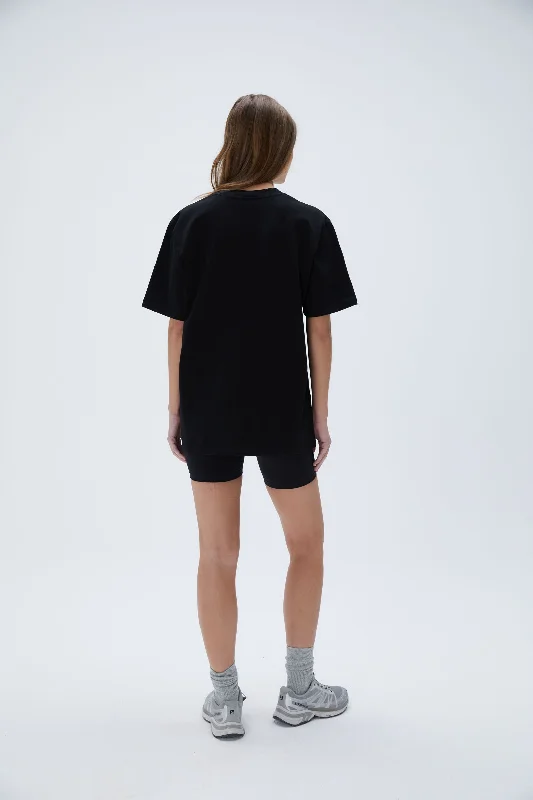 Adanola Sport Short Sleeve Oversized T-Shirt - Black