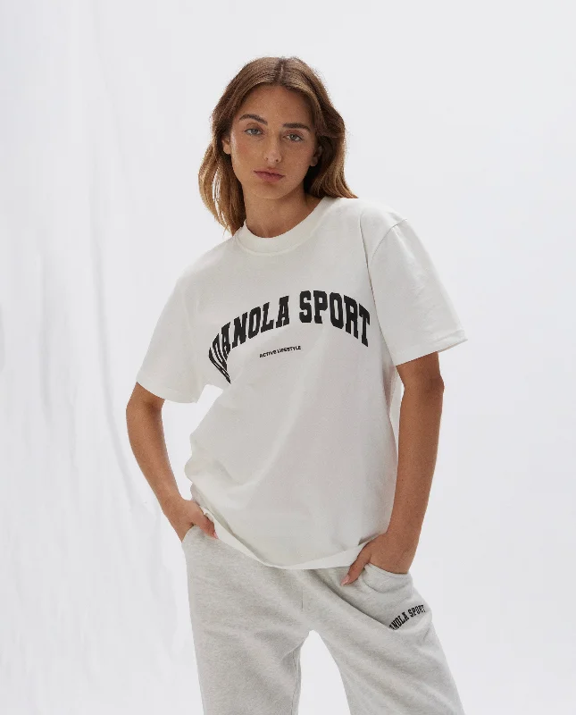 Adanola Sport Short Sleeve Oversized T-Shirt - White