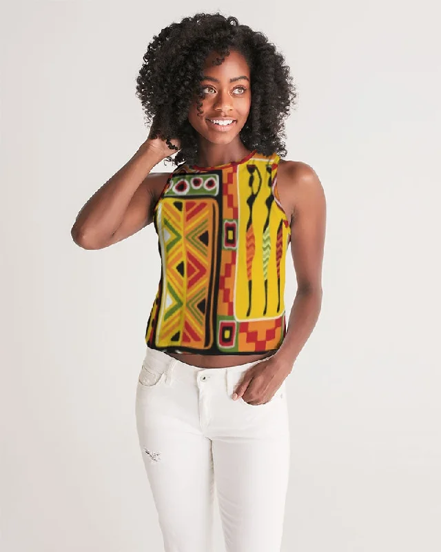 AKH African Mural Art Women's Cropped Tank