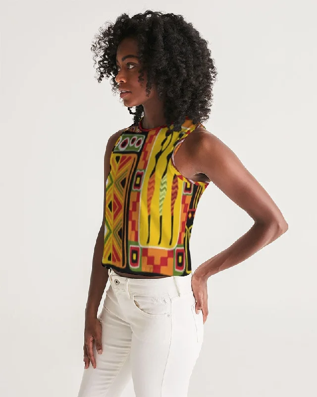 AKH African Mural Art Women's Cropped Tank