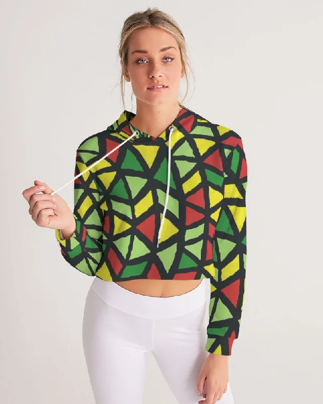 AKH African Symmetry Art Women's Cropped Hoodie