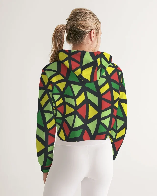 AKH African Symmetry Art Women's Cropped Hoodie