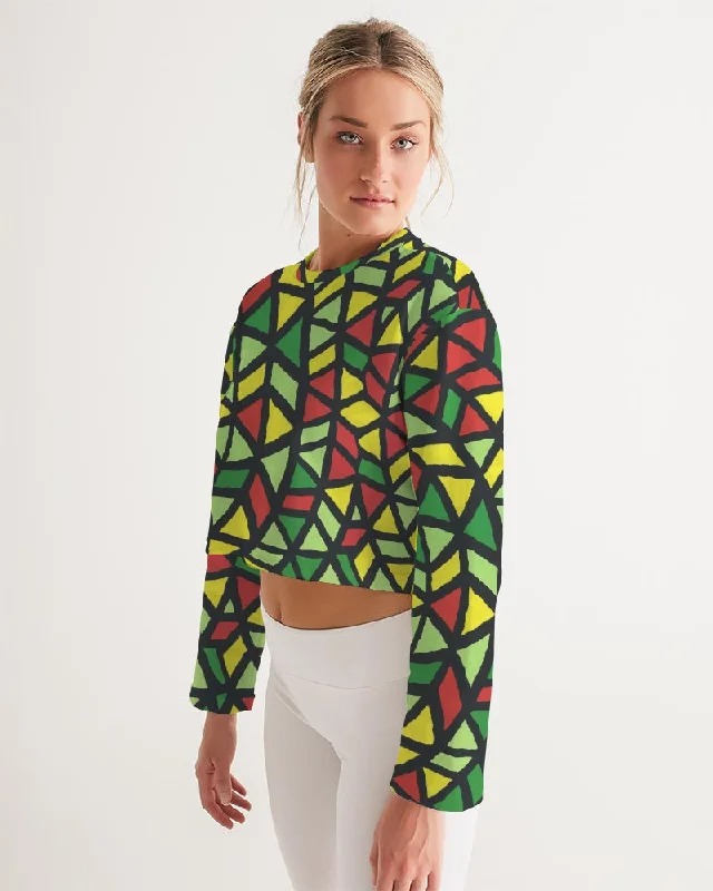 AKH African Symmetry Art Women's Cropped Sweatshirt