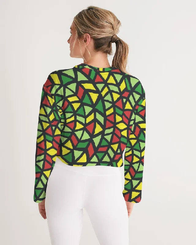 AKH African Symmetry Art Women's Cropped Sweatshirt