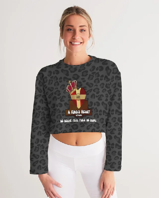 AKH Black Leopard Women's Cropped Sweatshirt