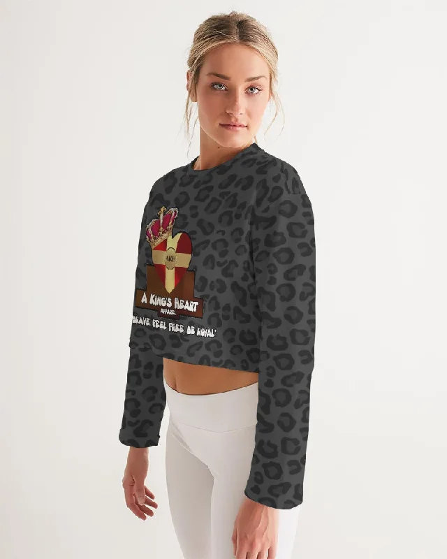 AKH Black Leopard Women's Cropped Sweatshirt