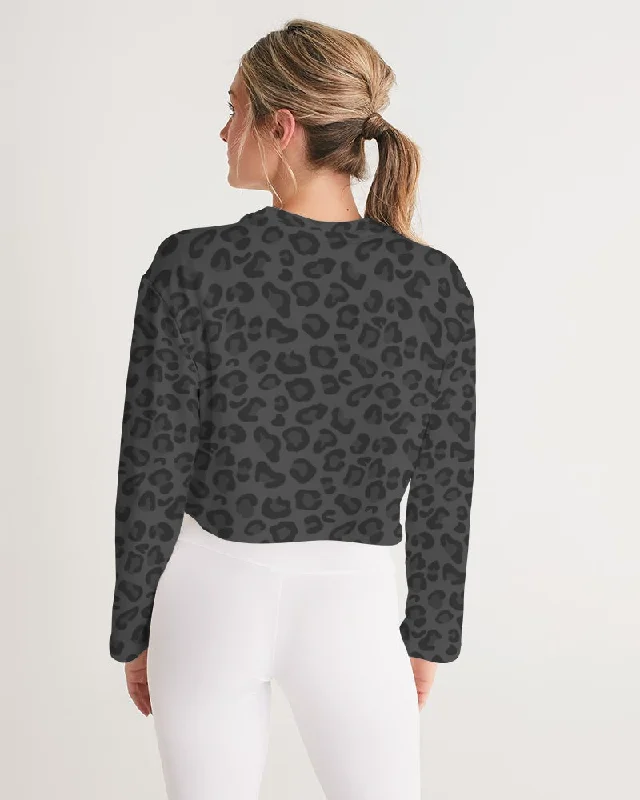 AKH Black Leopard Women's Cropped Sweatshirt