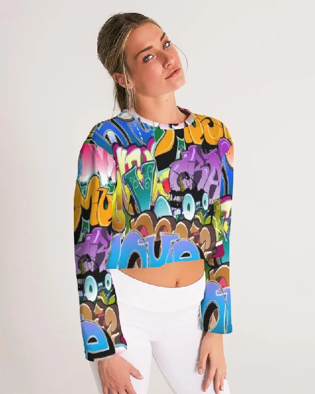 AKH Graffiti Art Women's Cropped Sweatshirt