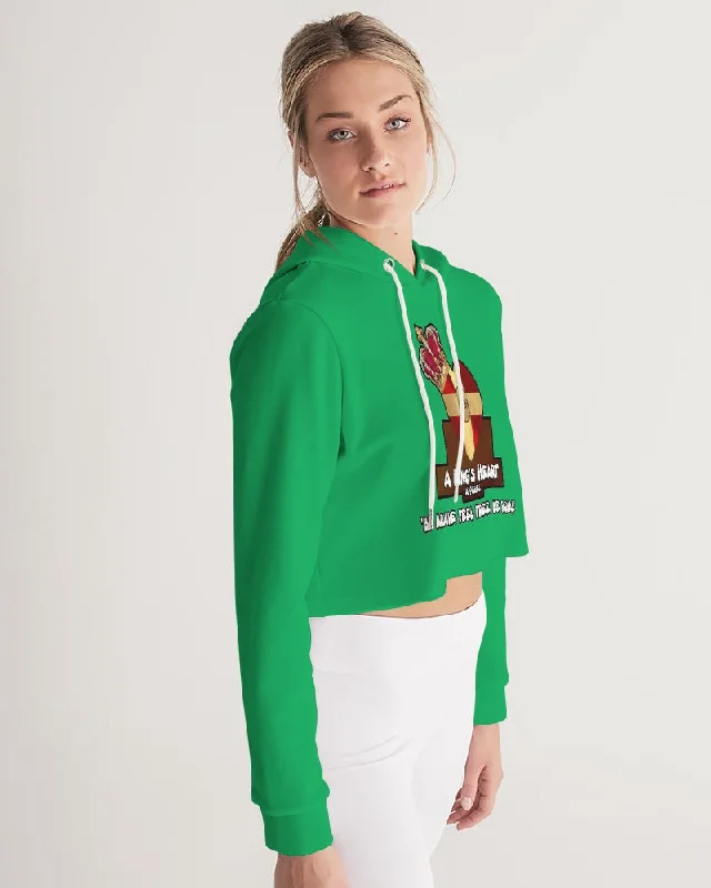 AKH Green Women's Cropped Hoodie