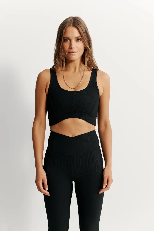 Eco Rib Contour Sports Bra (Black)