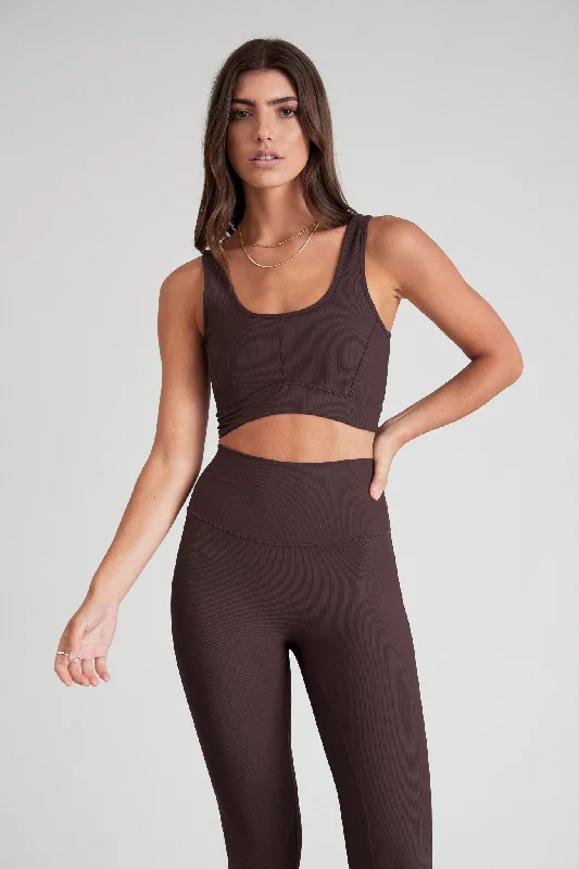 Eco Rib Contour Sports Bra (Espresso)