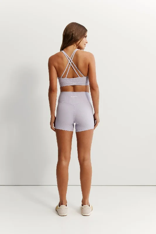 Eco Rib Cross Back Sports Bra (Lilac)