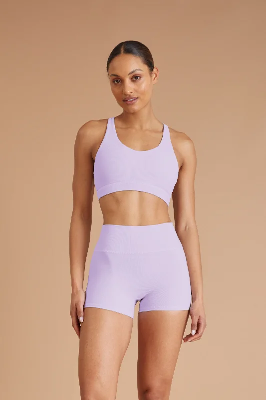 Eco Rib Cross Back Sports Bra (Lilac)