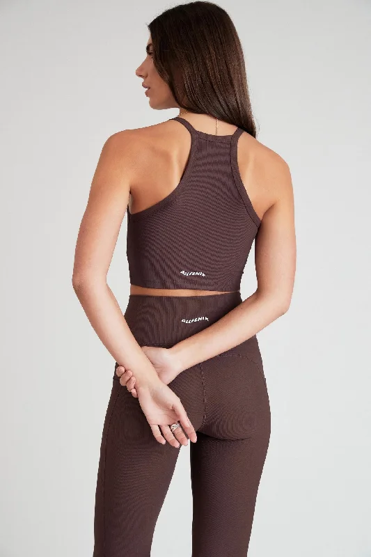 Eco Rib Strap Racer Crop (Espresso)