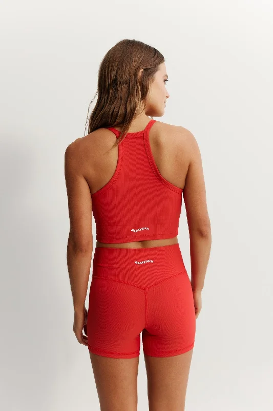 Eco Rib Strap Racer Crop (Watermelon)