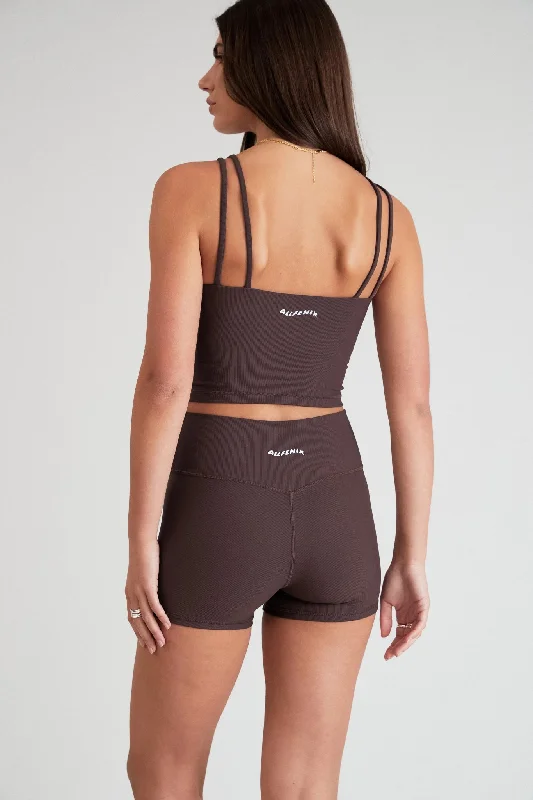 Eco Rib Strappy Crop (Espresso)