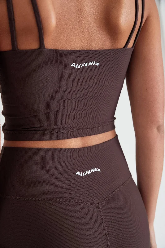 Eco Rib Strappy Crop (Espresso)