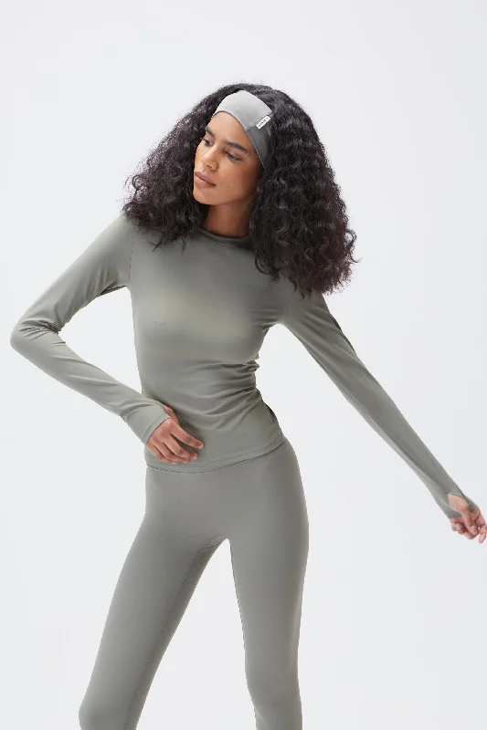 Ultimate Long Sleeve Longline Top - Olive Green