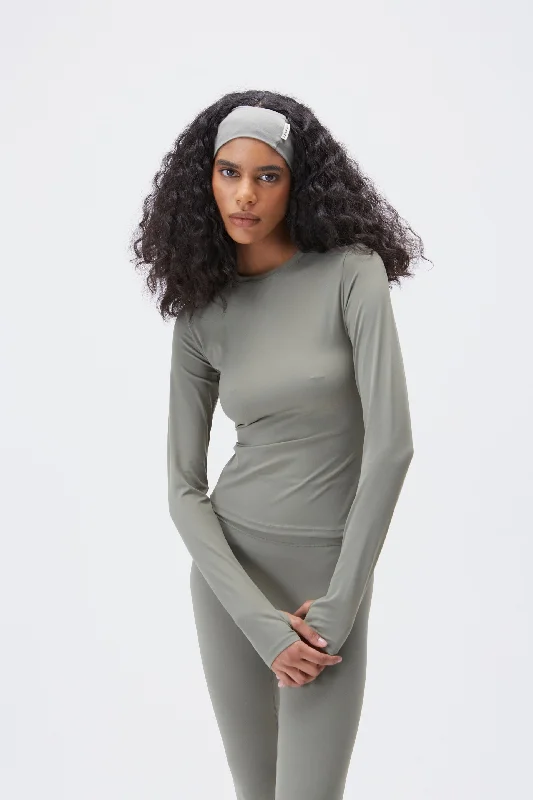 Ultimate Long Sleeve Longline Top - Olive Green