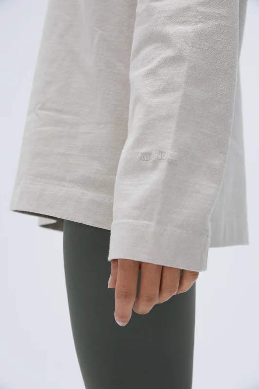 Washed Long Sleeve Oversized T-shirt - Stone