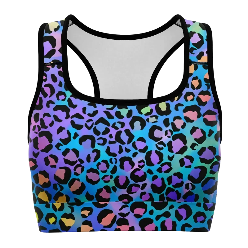 NEON LEOPARD SPORTS BRA