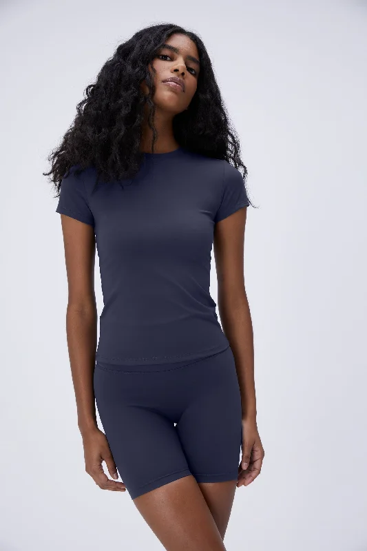 Ultimate Short Sleeve Longline Top - Midnight Blue