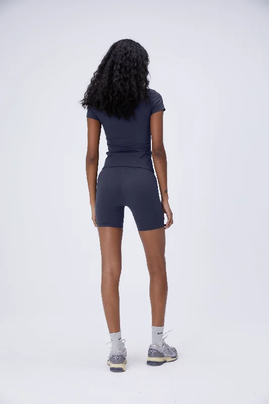 Ultimate Short Sleeve Longline Top - Midnight Blue