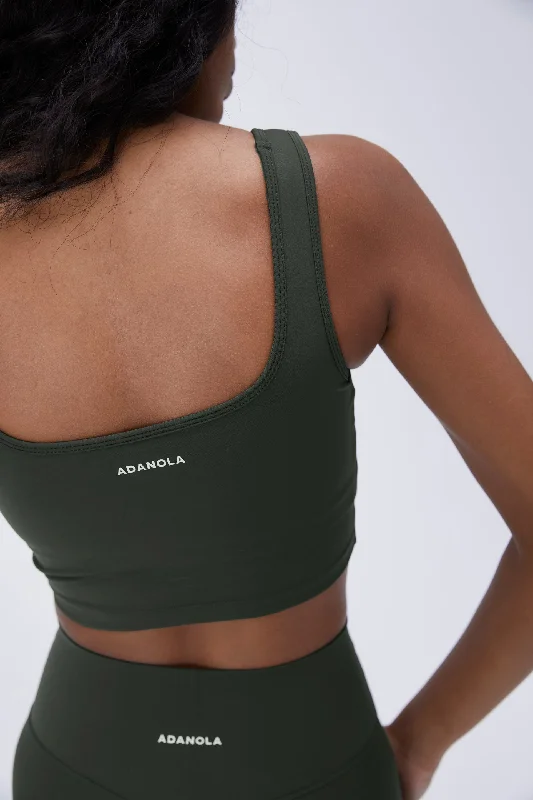 Ultimate Square Neck Bra - Dark Olive