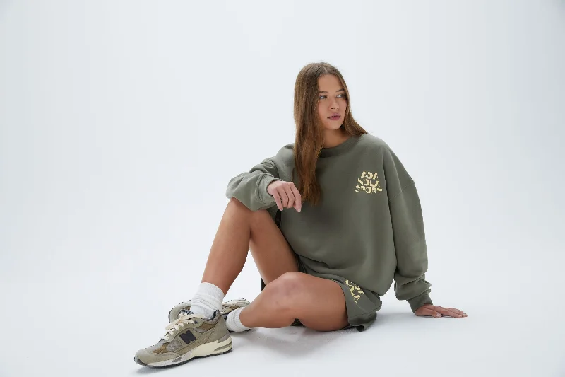 Vacation Relaxed Sweatshirt  -  Olive Green