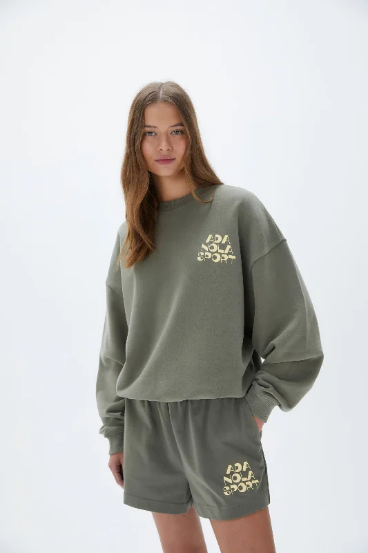 Vacation Relaxed Sweatshirt  -  Olive Green