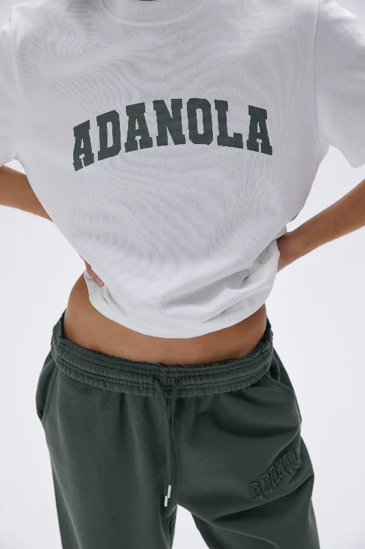 Varsity Oversized Short Sleeve T-shirt - White/Mineral Green