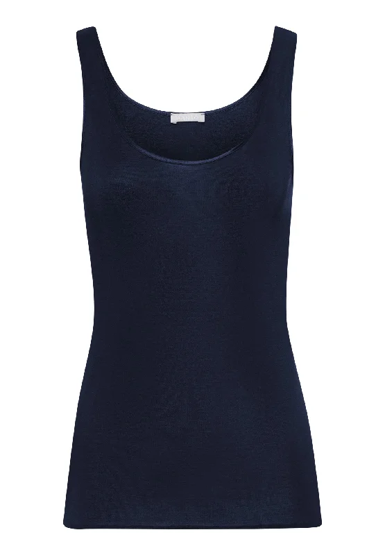 71604 Cotton Seamless Round Neck Tank Top- 1610 Deep Navy