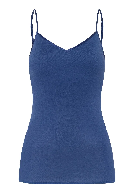 Cotton Seamless Spaghetti Cami Padded | True Navy 71605-2604